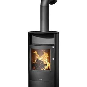 Justus Poêle à bois Island 7 2.0 – Acier noir, 7 kW