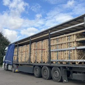 Camion de bois de chauffage, charme et hêtre, 22 palettes (44 stères), 25/33 cm