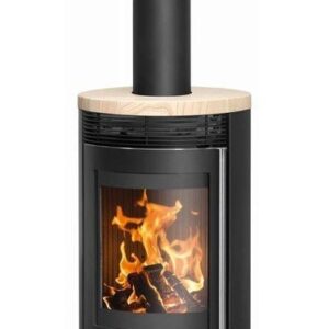 Poêle à bois Oranier Rota Top 2.0 – 5,5 kW avec revêtement en pierre de sable (grès)